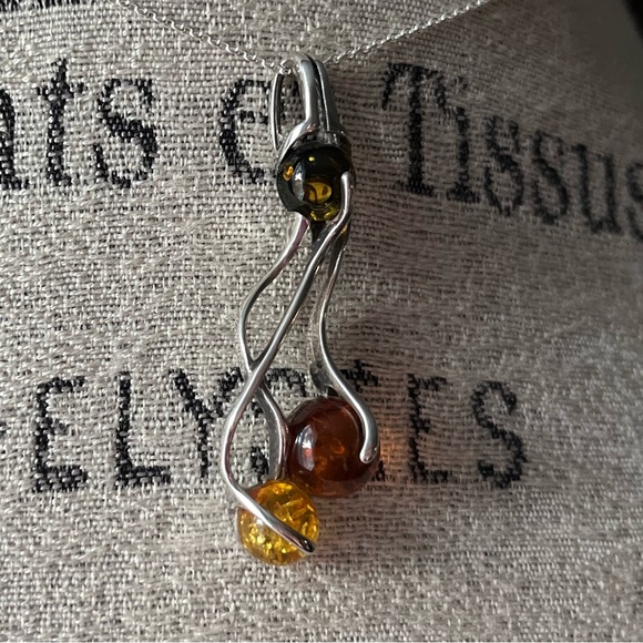 Amber Wave Sterling Silver Pendant - Picture 4 of 14